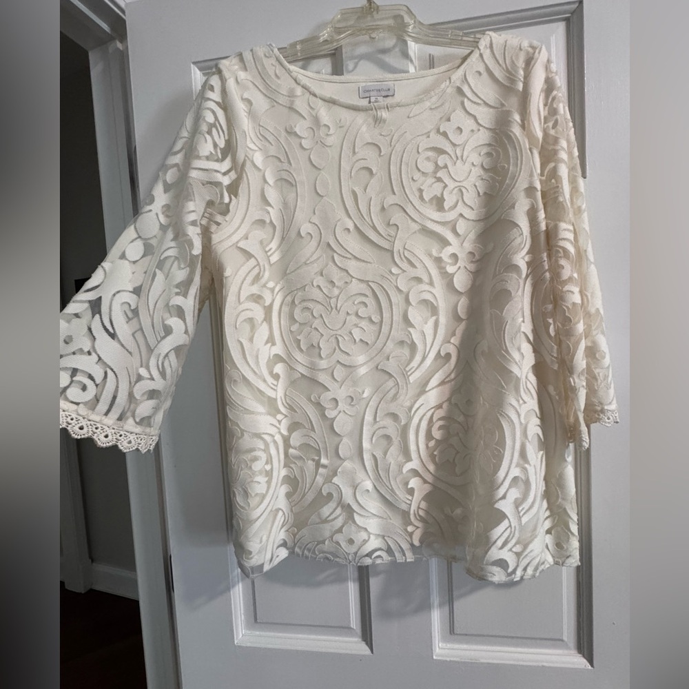 Charter Club Cream Lace Blouse